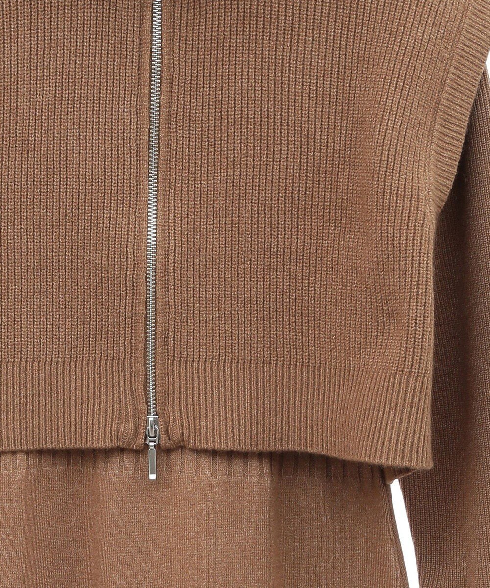 earth music&ecology ＳＥＴ２点ＺＩＰベスト＋ニットワンピース 