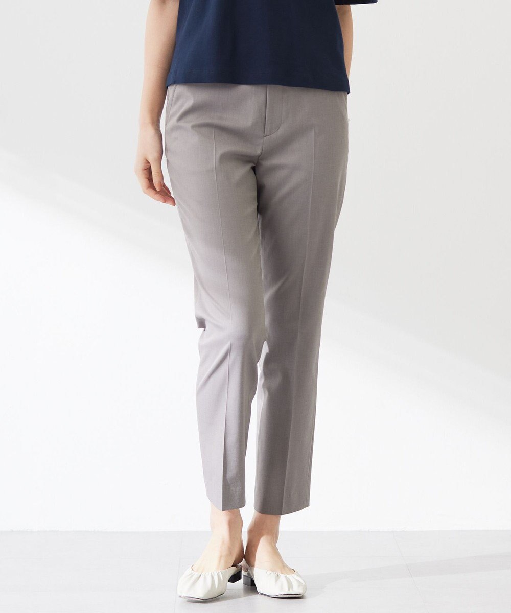 J.PRESS LADIES L 【セットアップ対応・洗える・撥水・防汚】コットンFITTYシャーク テーパード パンツ 