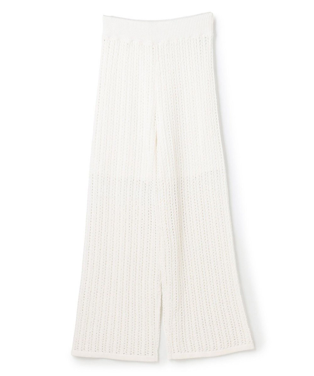 uncrave シースルーケーブルニット パンツ 