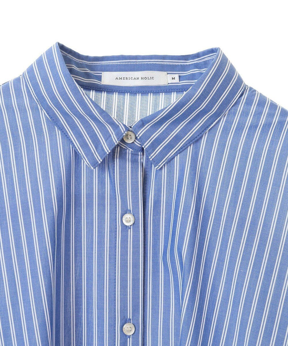 AMERICAN HOLIC 【WEB限定】イージーケアバックギャザーリボンシャツ 