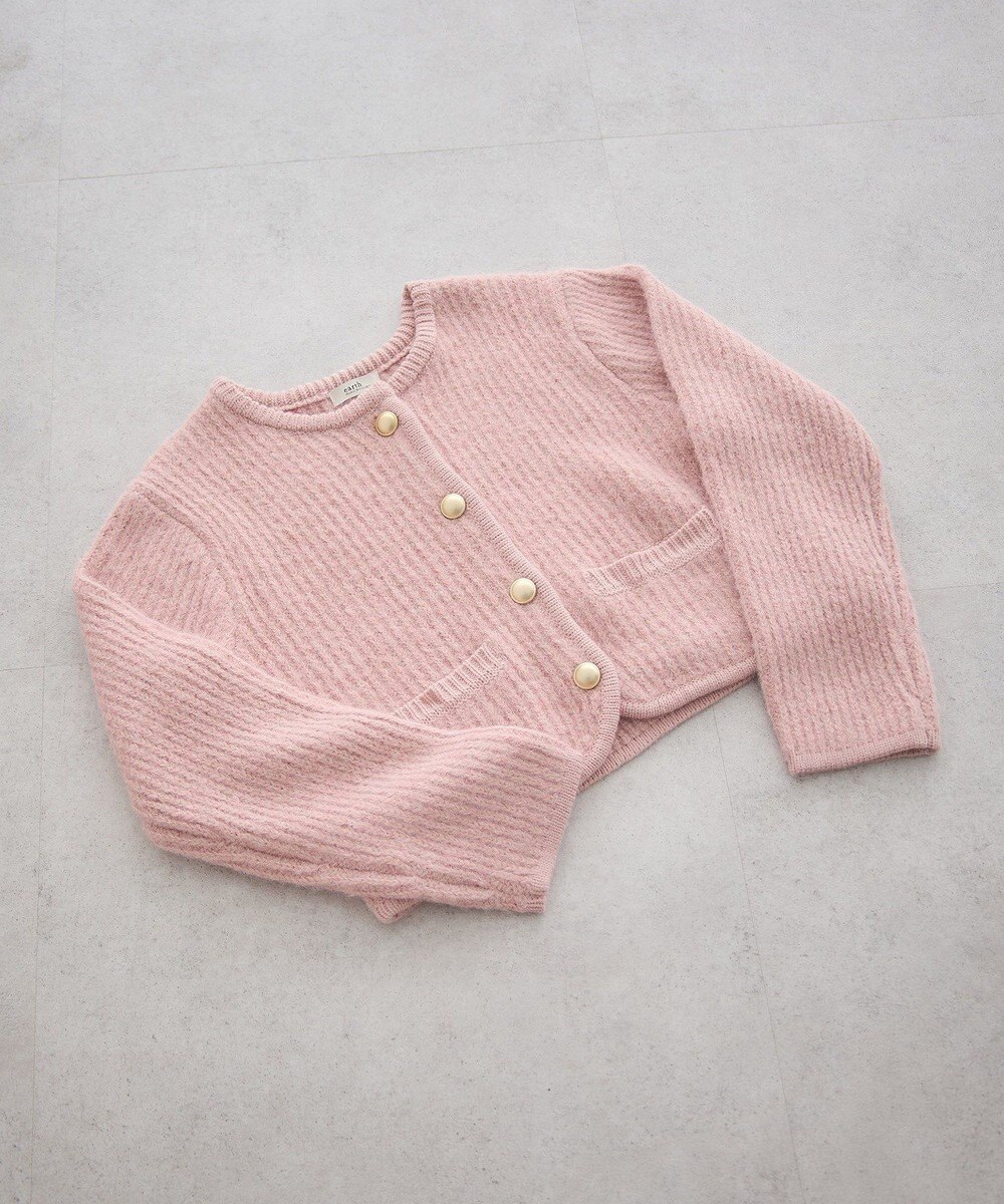 earth music&ecology 【WEB限定】ゴールド釦ショートニットカーディガン 