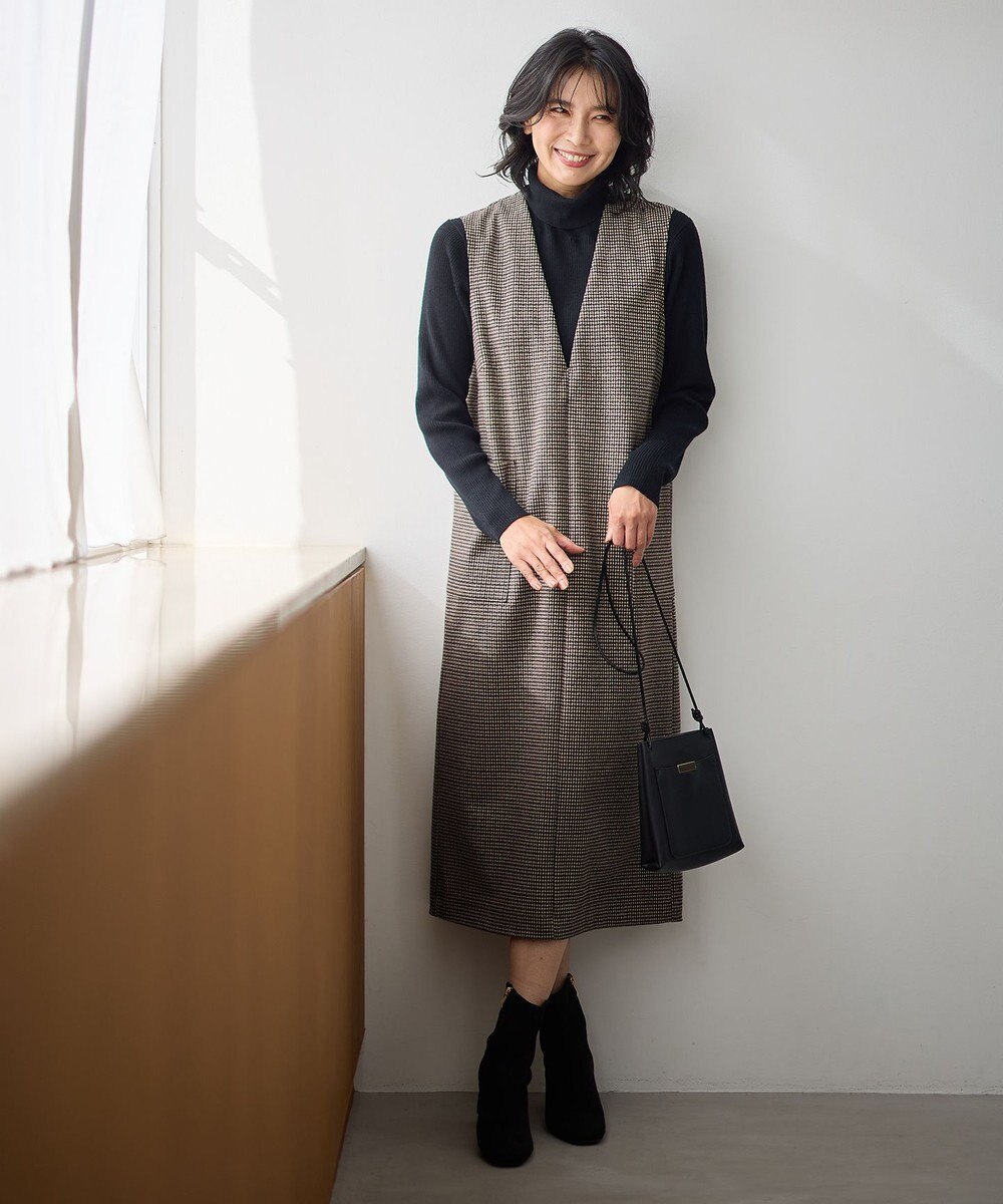 ANY 【洗濯機可】ウォームニットリブタートルネック 