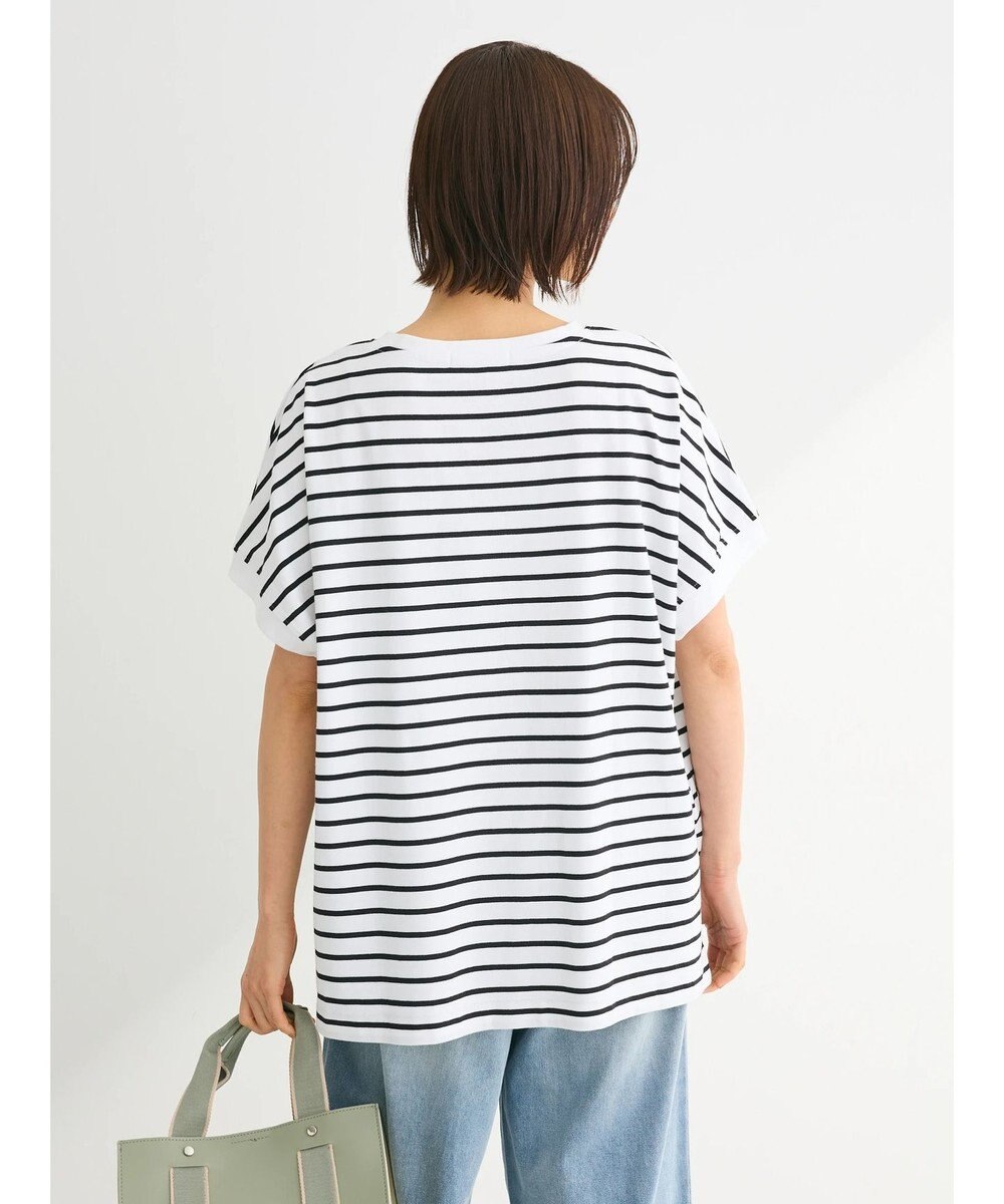 Green Parks インド綿 フレンチスリーブ前後差カットプルオーバー 