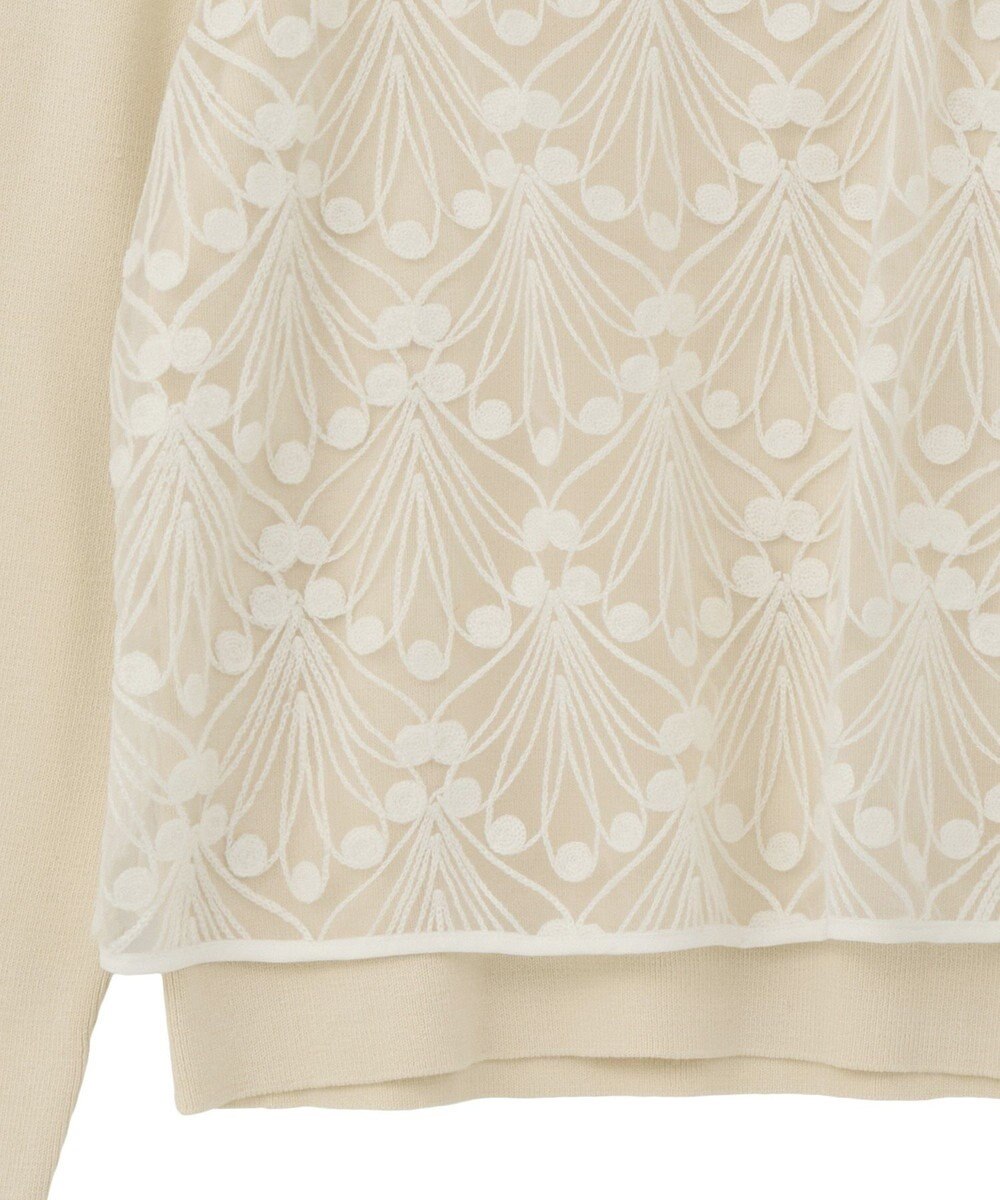 YECCA VECCA 【2点SET】刺繍レースキャミセットハイネックニット 