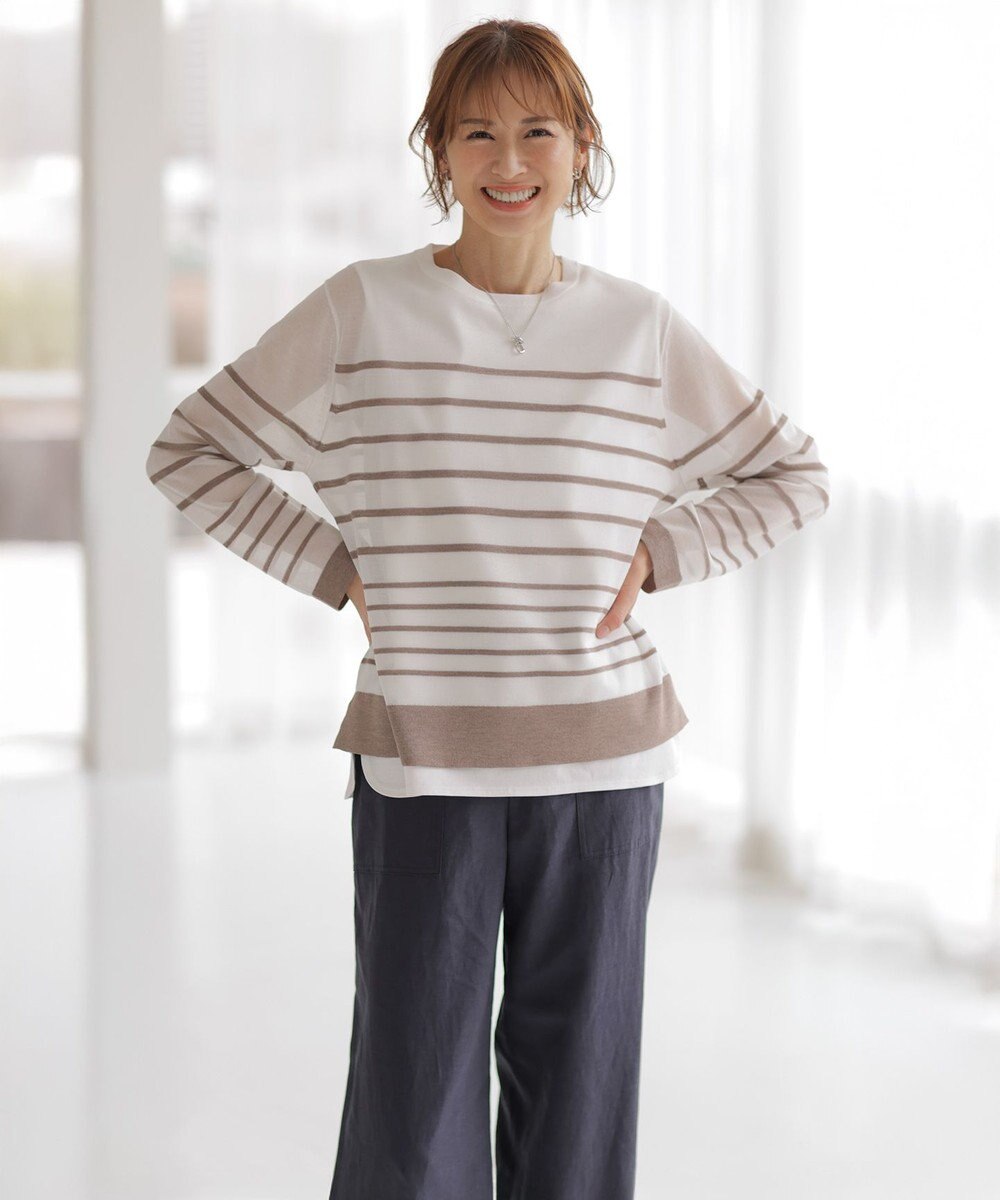 J.PRESS LADIES L 【洗える】スムースジャージー ノースリーブ カットソー 