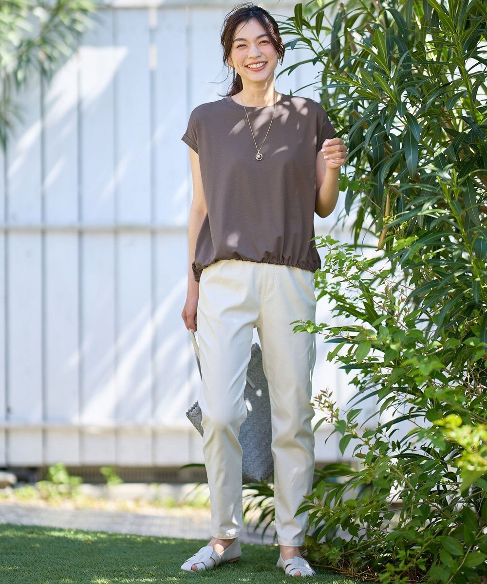 ANY L 【洗濯機可/UVケア】シルケットスムースドロストＴシャツ 