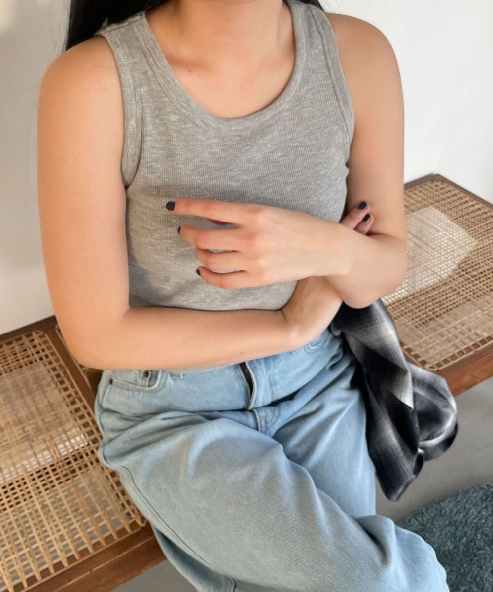 WEGO 【カップ付きインナー/SMサイズ展開】なちゅ盛れカップインアメスリタンク 