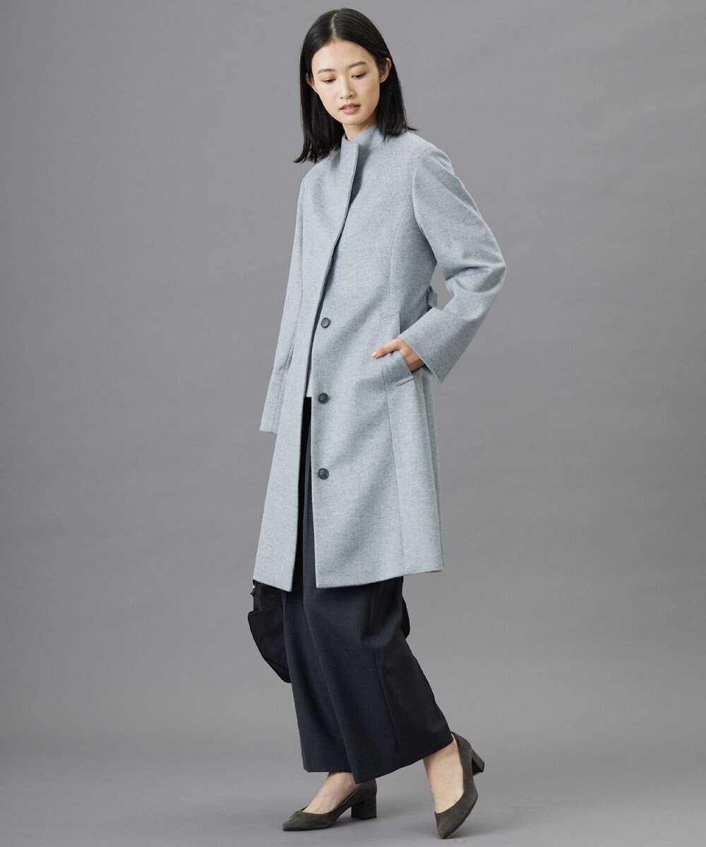 J.PRESS LADIES L Super150sAZAMIビーバー スタンドカラー コート 
