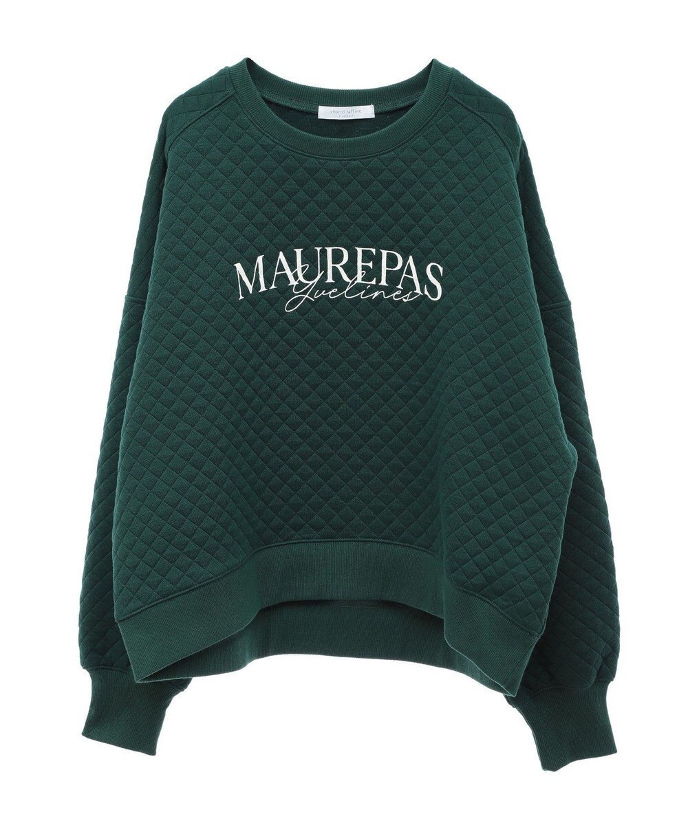 Green Parks ショート丈キルトロゴプルオーバー 