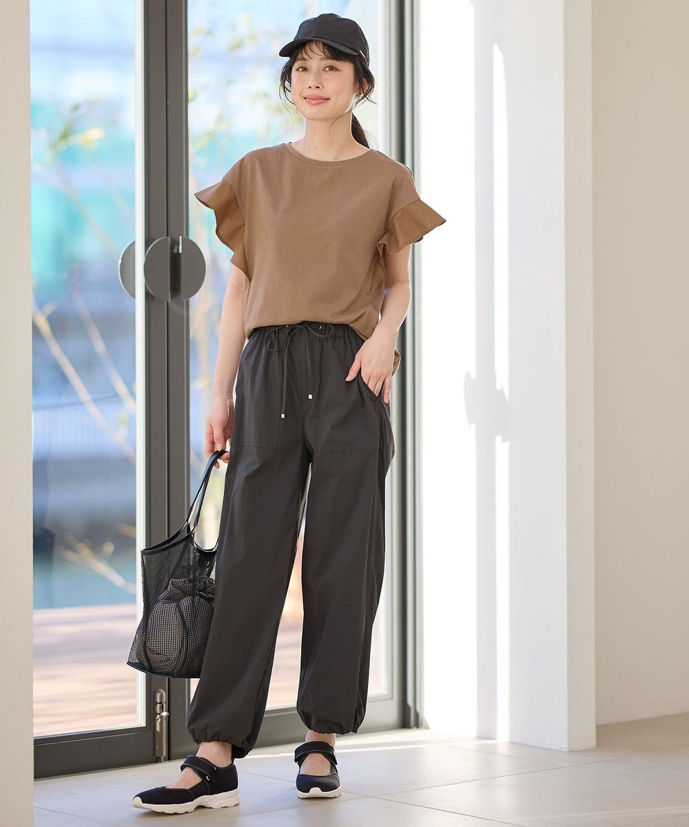 ANY 異素材コンビフリルスリーブプルオーバー 