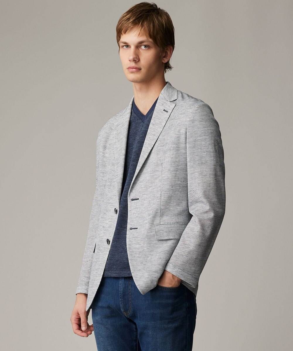 JOSEPH ABBOUD 【洗える・軽量・ストレッチ・速乾】ノルマンディーリネントップ ジャージー ジャケット 