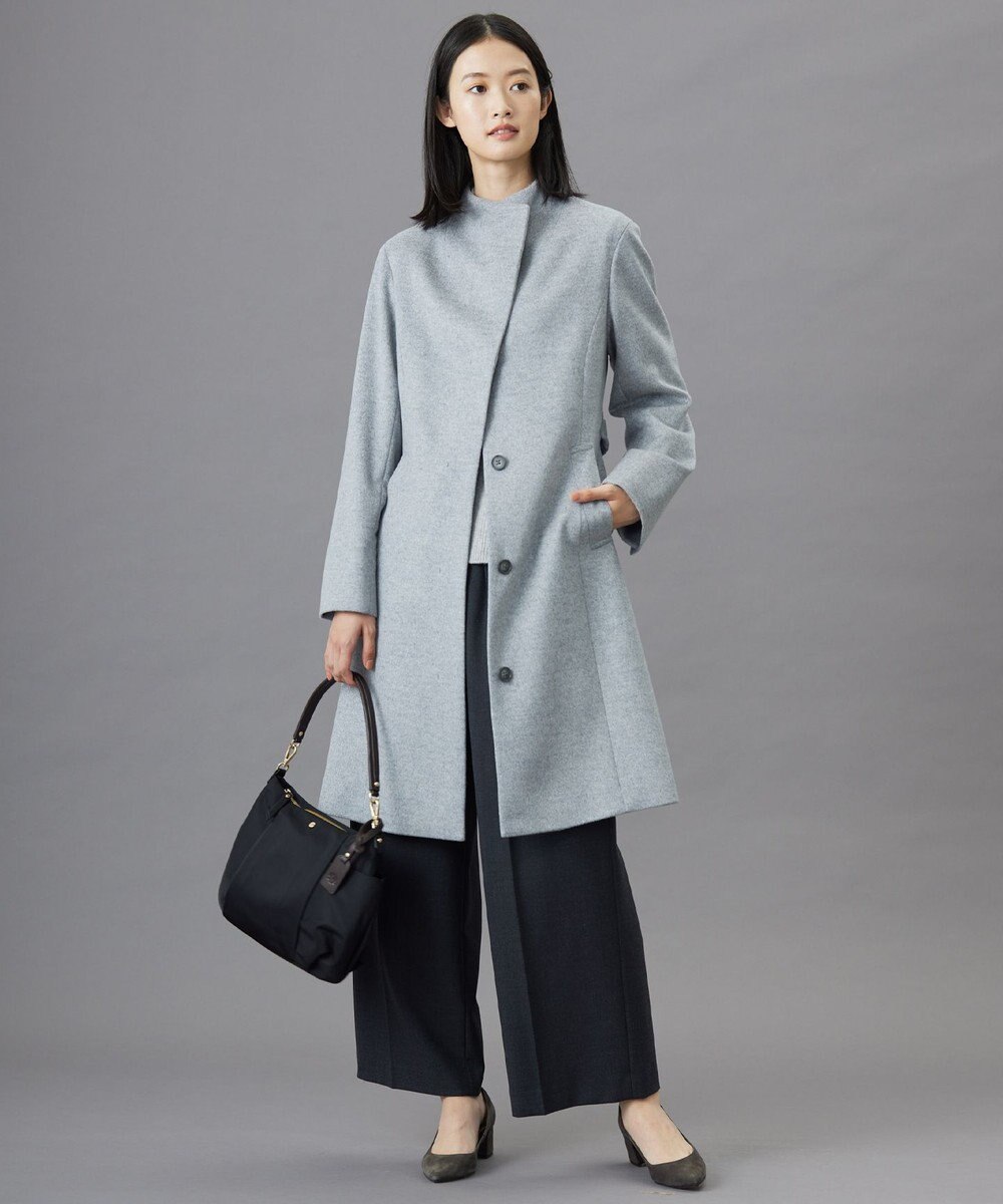 J.PRESS LADIES L Super150sAZAMIビーバー スタンドカラー コート 