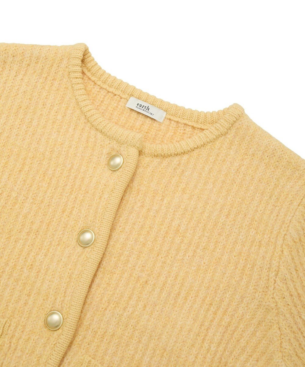 earth music&ecology 【WEB限定】ゴールド釦ショートニットカーディガン 
