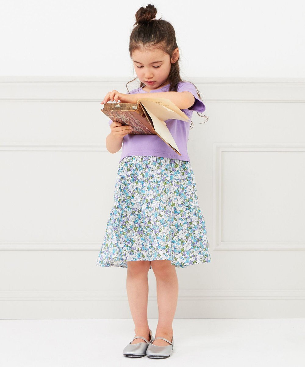 100 140cm ２１ ー天竺 花柄ドッキング ワンピース 組曲 Kids ファッション通販 公式通販 オンワード クローゼット