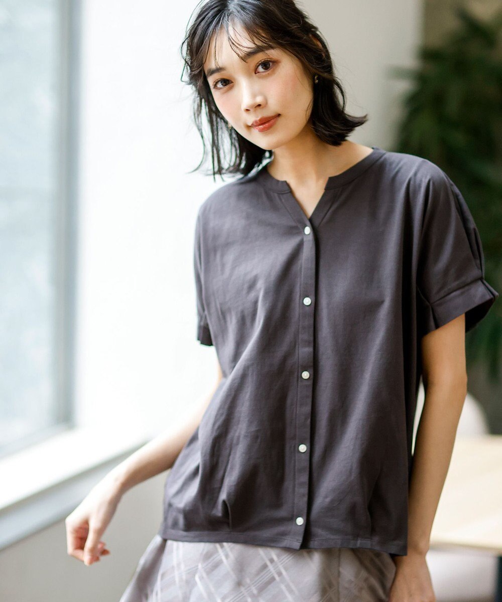 ANY SIS L 【美ライン大人T】裾タックゆる プルオーバー 