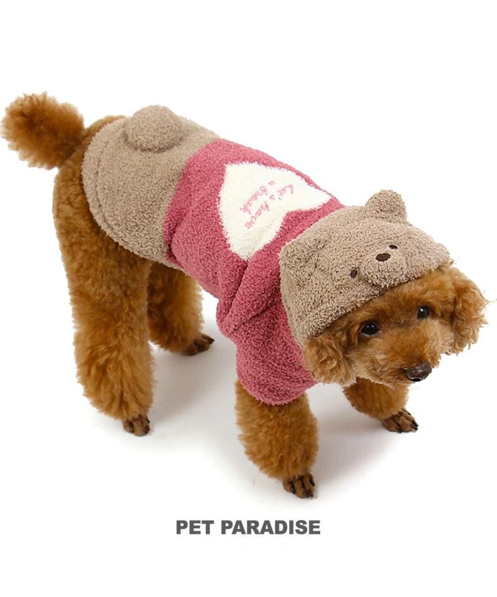 PET PARADISE ペットパラダイス くま もこふわパーカー 小型犬 茶系