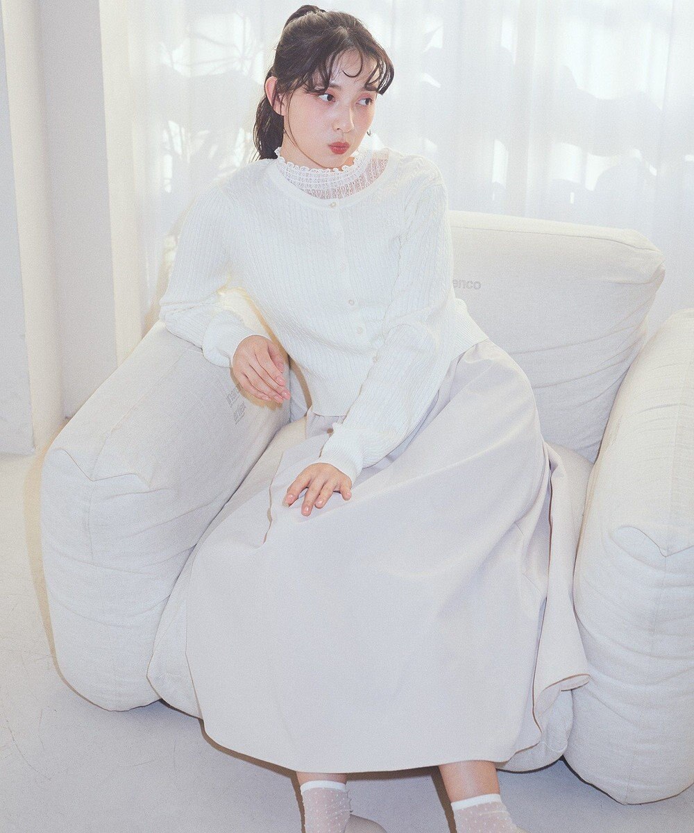 earth music&ecology ミニケーブルコンパクトカーディガン 