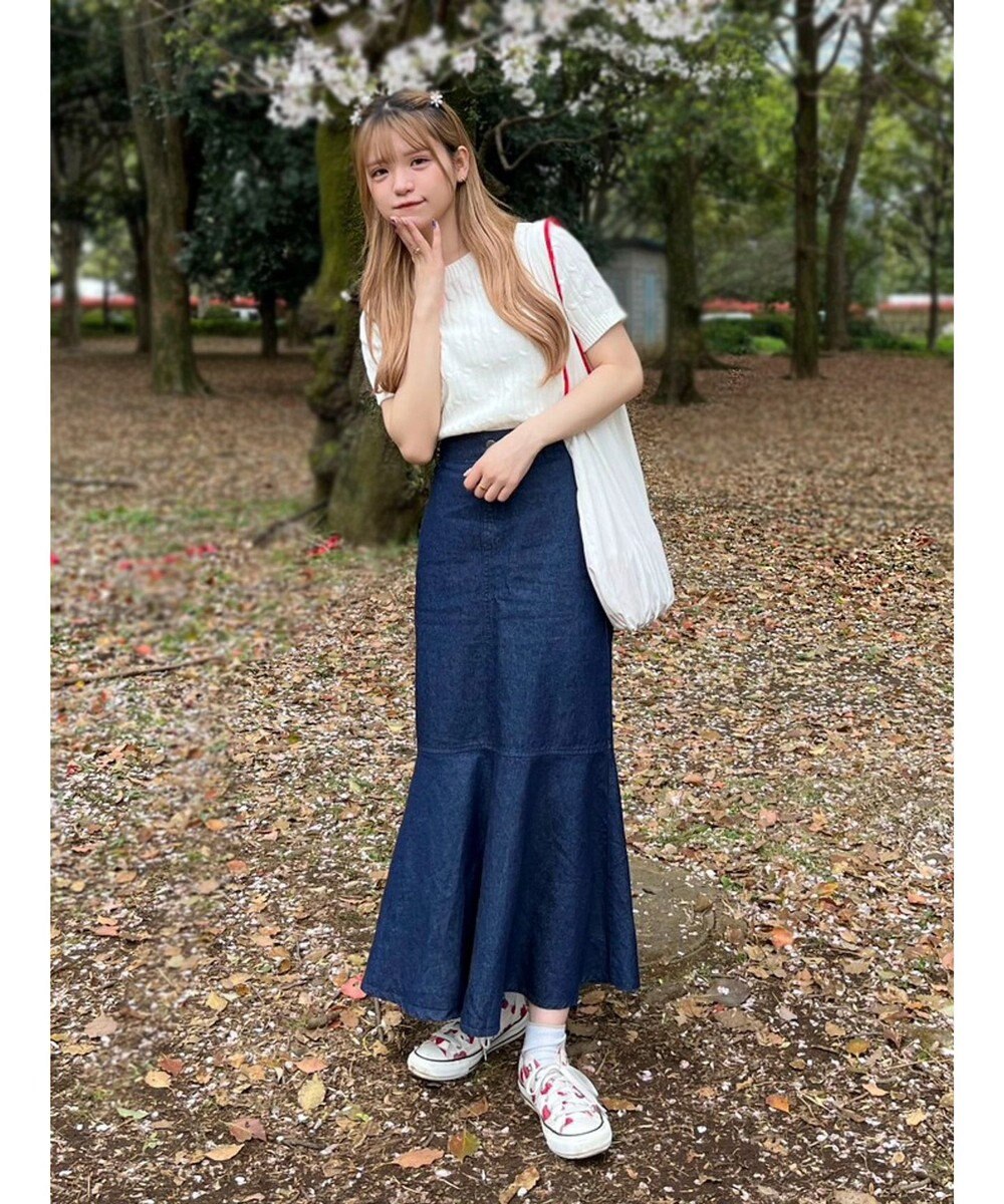 Green Parks ケーブル半袖ニット 