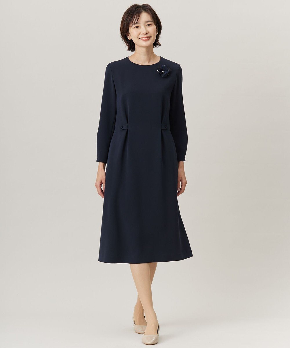 J.PRESS LADIES 【セットアップ対応・洗える】セラテリーダブルクロス ワンピース 