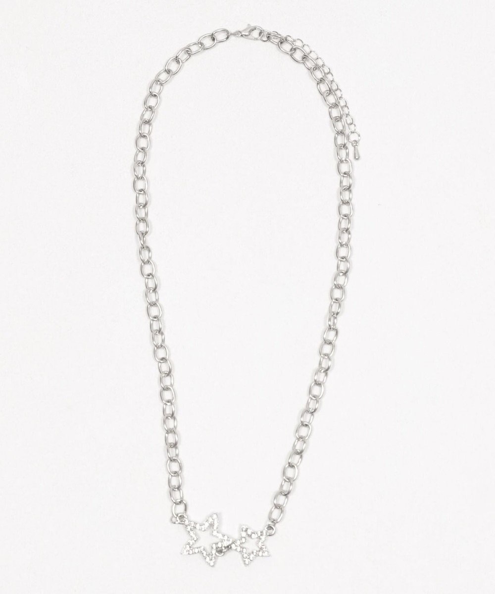 WEGO Lラインストーンダブルモチーフネックレス 