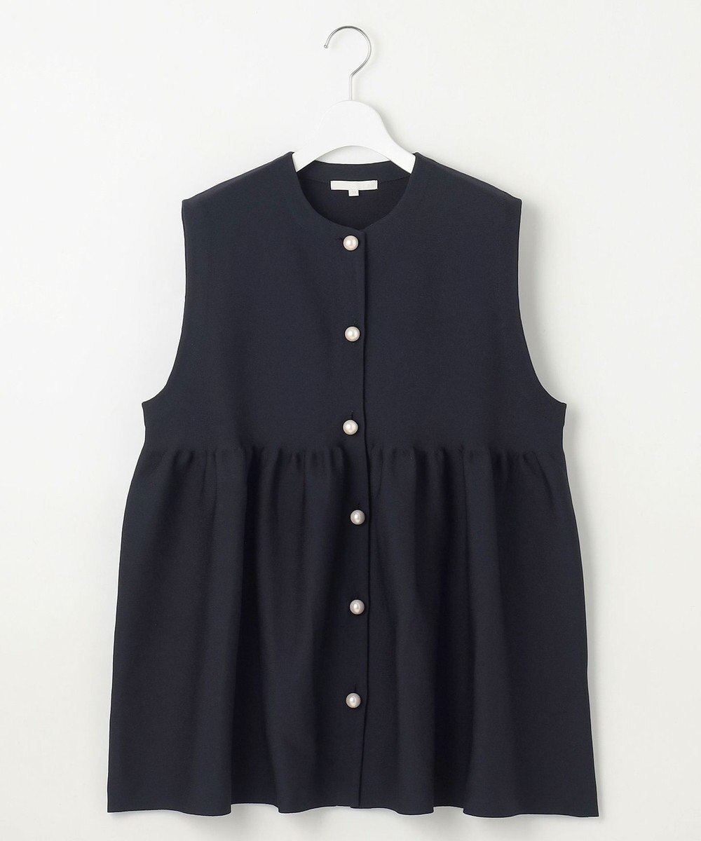 自由区 【洗える】パールディティールニット ジレ 