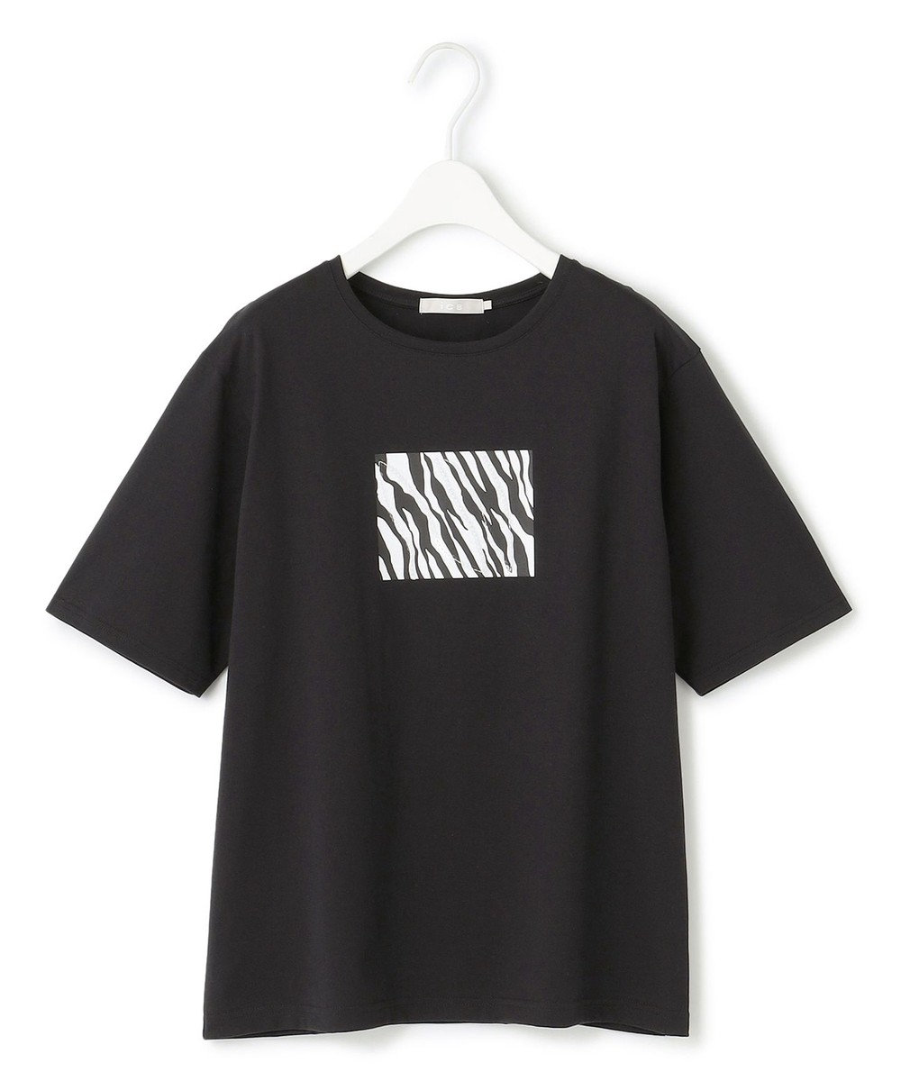 ICB L 【接触冷感・UVケア・洗える】ゼブラ柄 TEE 
