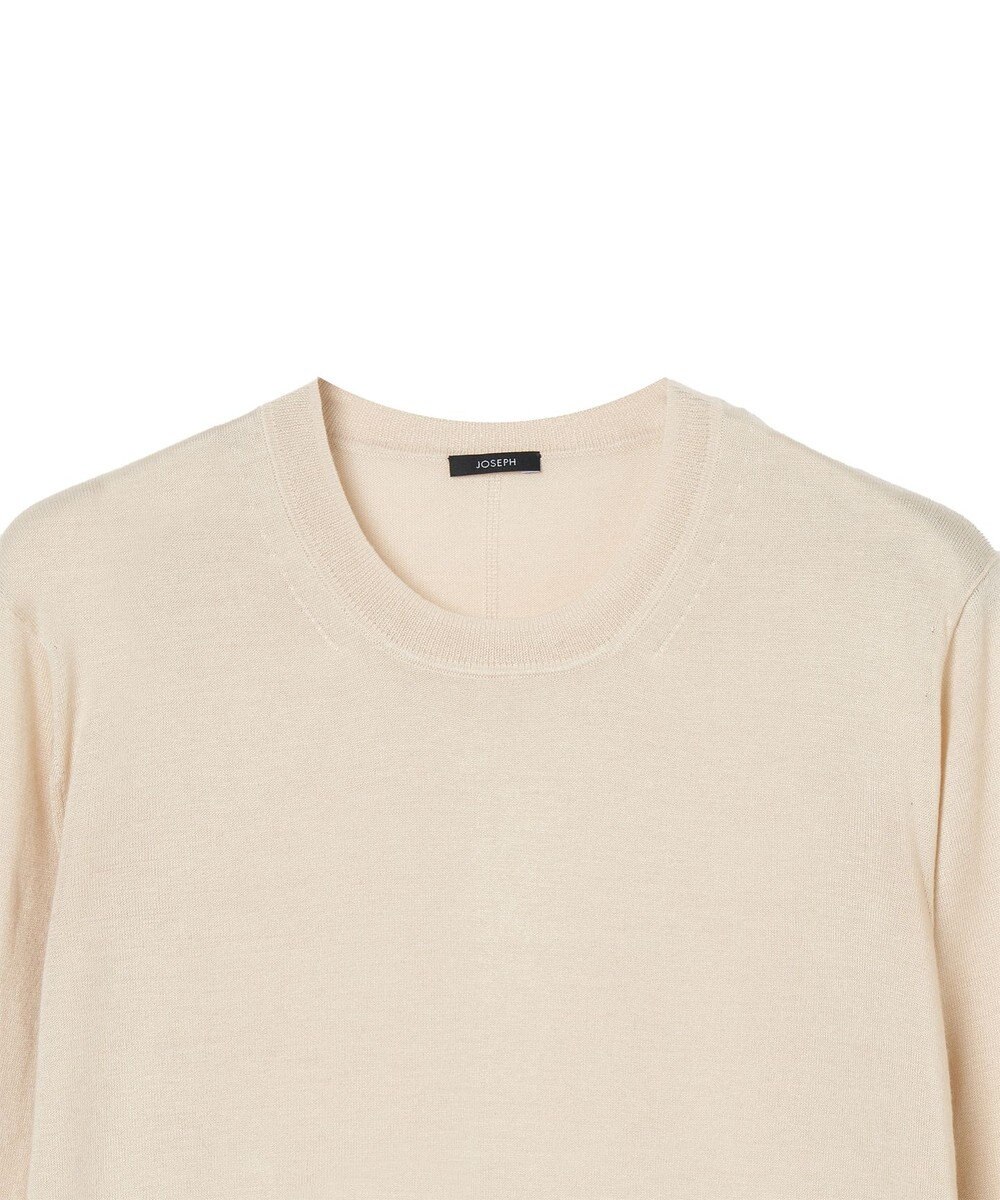 JOSEPH 【洗える】スーパーファインコットンシルク　ラウンドネックニット 