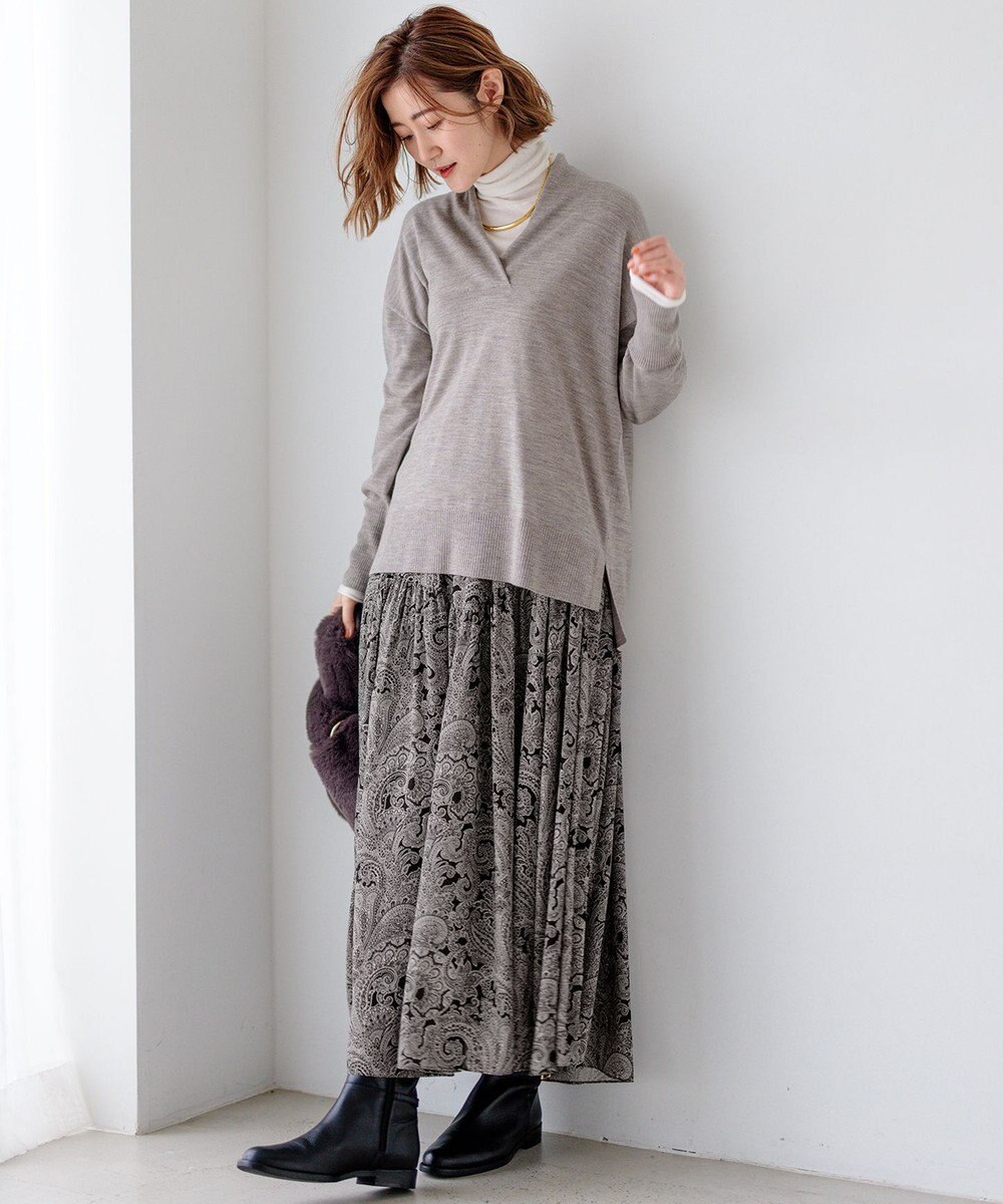 23区 S Ratti ペイズリープリント ティアード スカート 