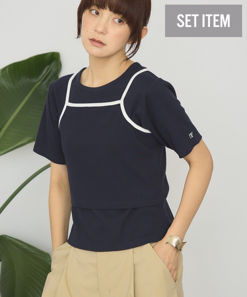 AMERICAN HOLIC 【2点セット】配色キャミ＋Tシャツ 