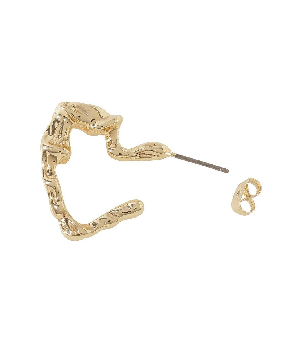 earth music&ecology メタリックハートフープピアス 