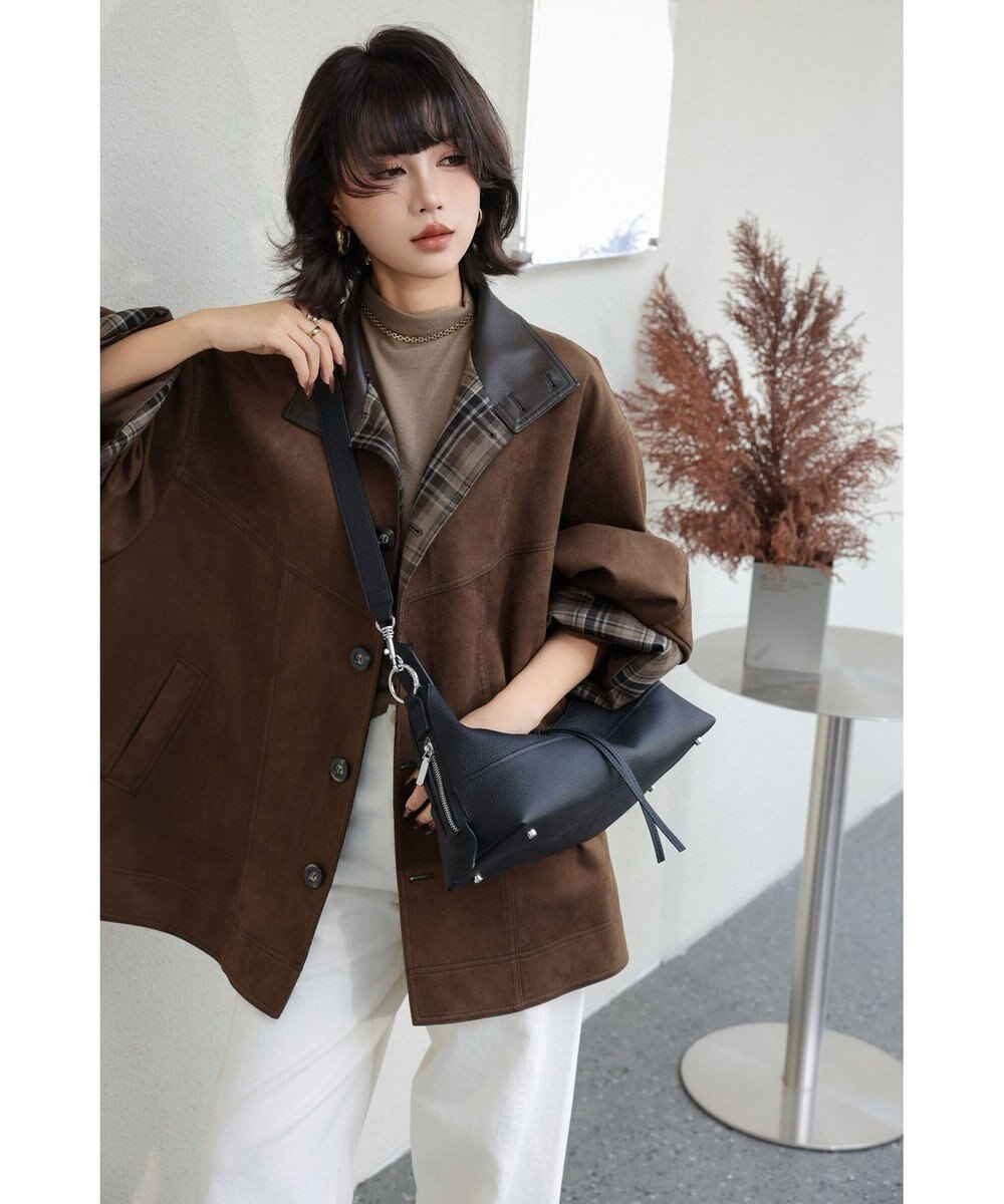 style code 【 通勤使用可能 】 牛革 細身シルエットショルダーバッグ 