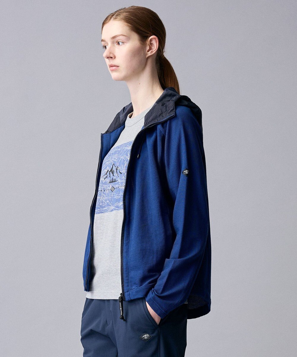 JOSEPH ABBOUD MOUNTAIN 【ゆったり】プレーティング天竺 リーフプリントアウトドア Tシャツ 