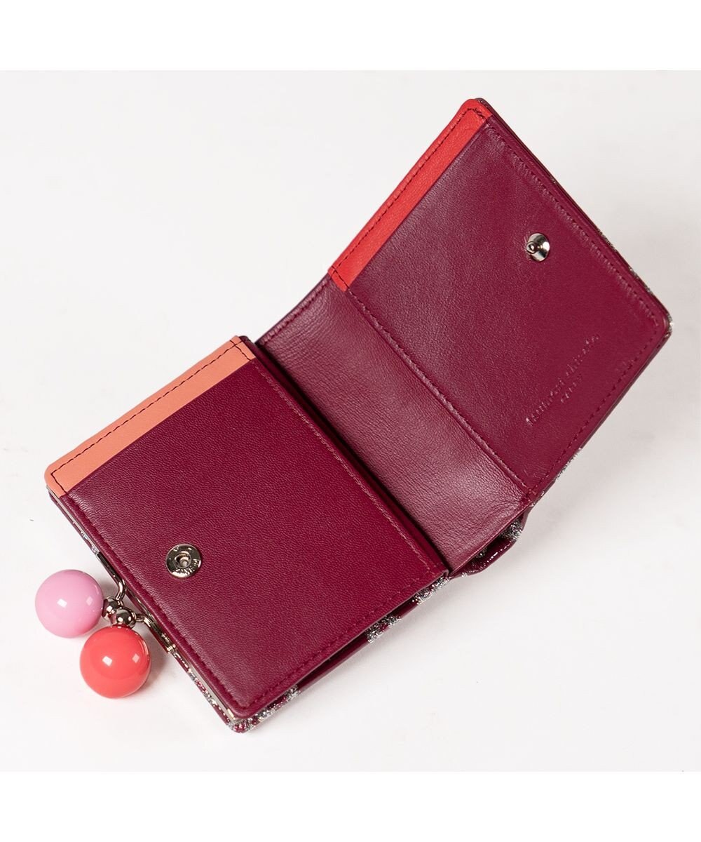 tsumori chisato CARRY グリッターフラワー がま口 ミニ財布 