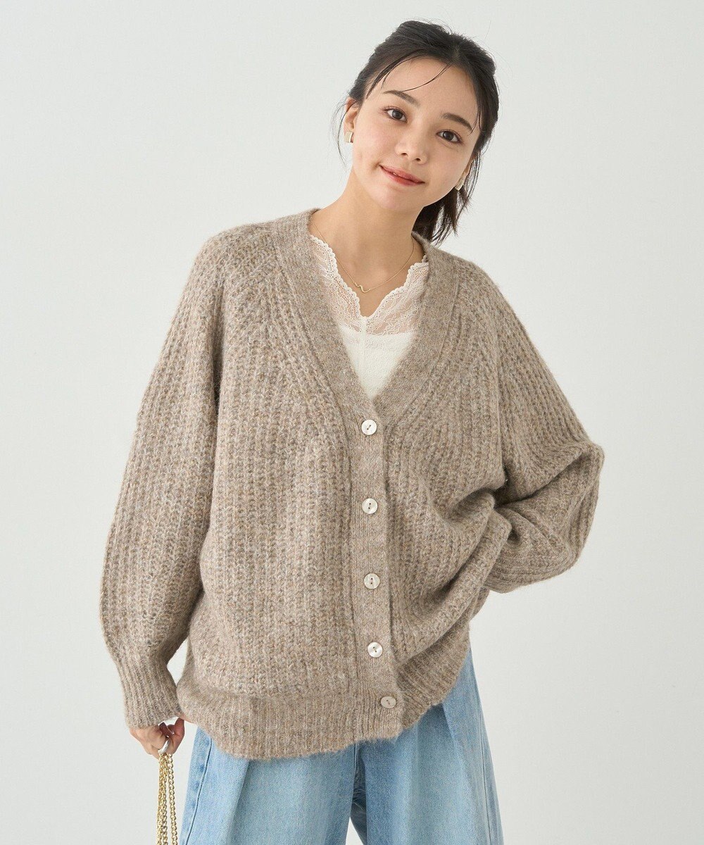 earth music&ecology ふわふわＭＩＸヤーンカーディガン 