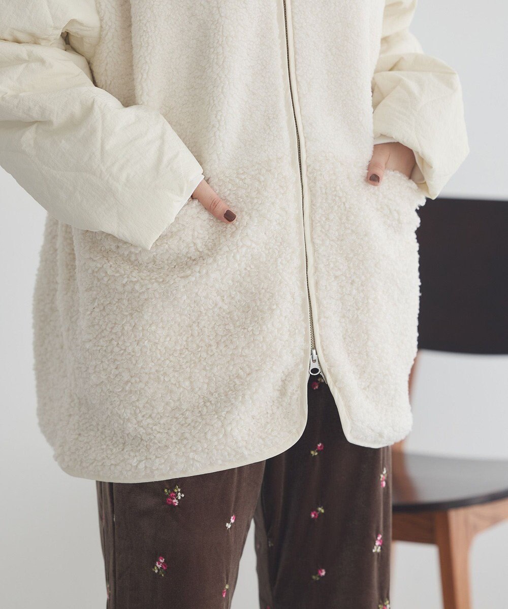 earth music&ecology ボアキルトミドルコート 