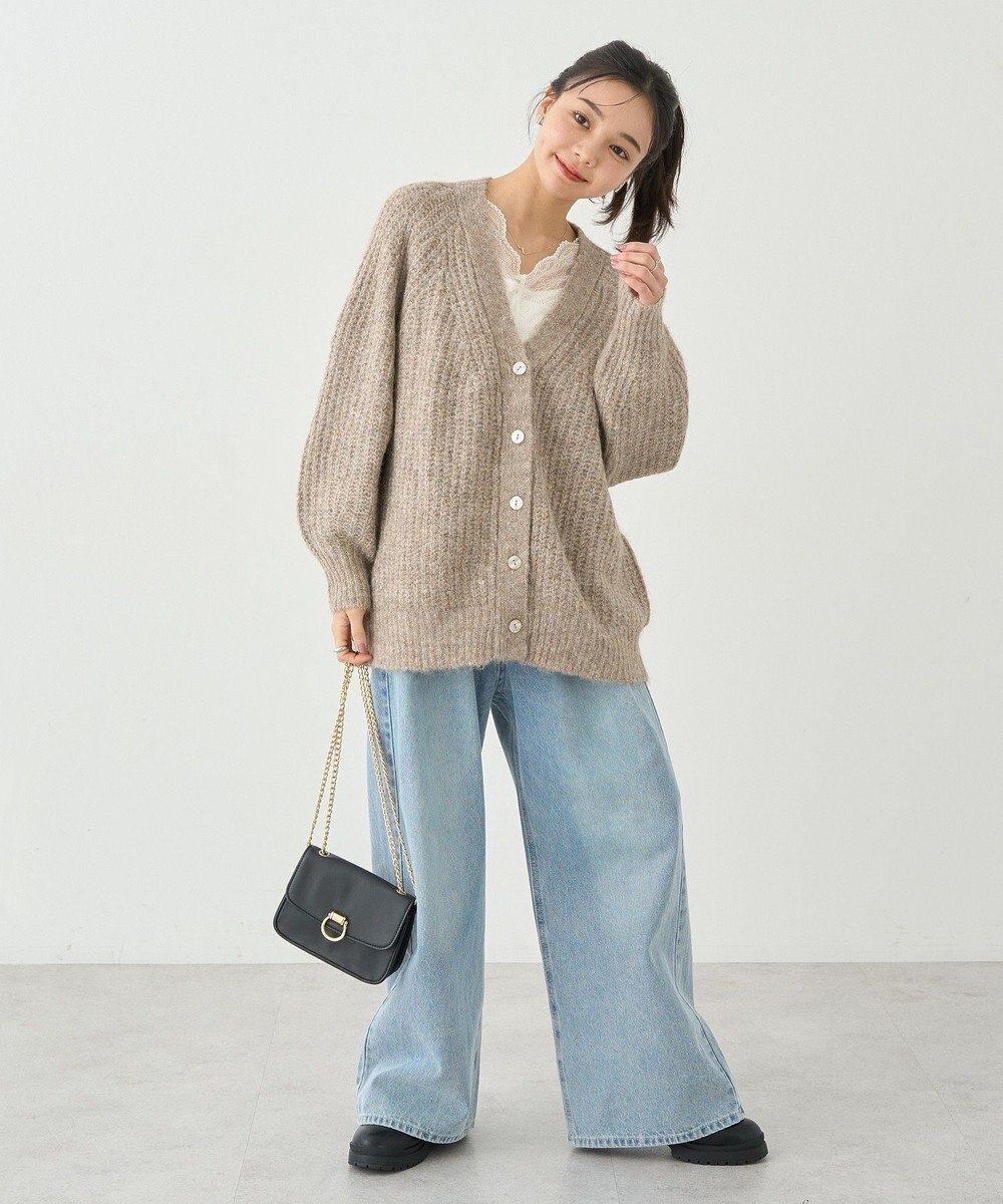 earth music&ecology ふわふわＭＩＸヤーンカーディガン 