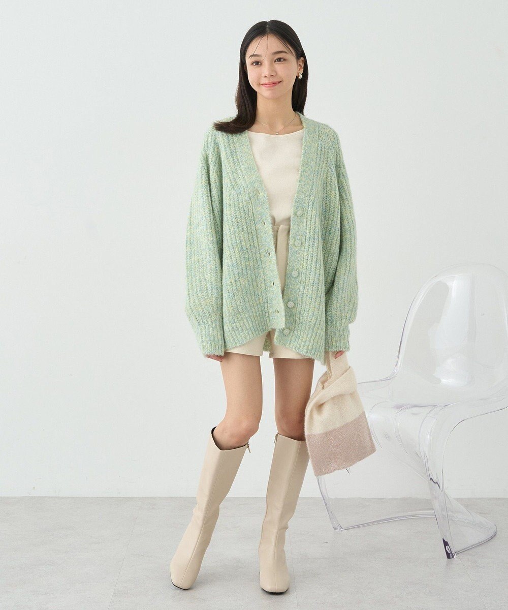 earth music&ecology ふわふわＭＩＸヤーンカーディガン 