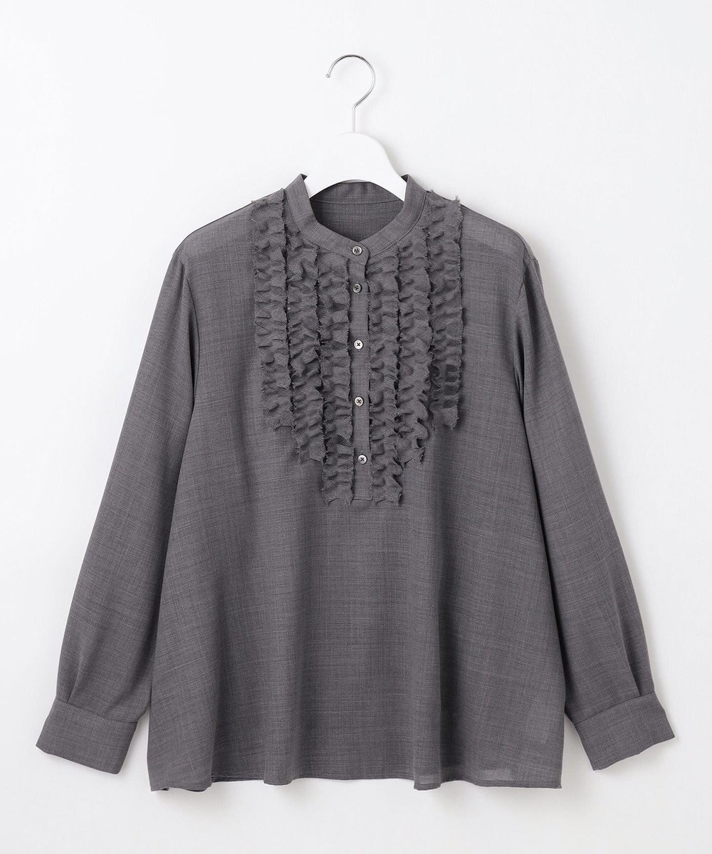 自由区 【セットアップ対応・洗える】ハイツイストビエラフロントフリル ブラウス 