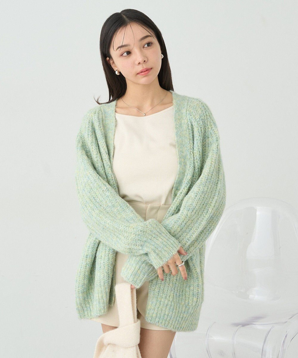 earth music&ecology ふわふわＭＩＸヤーンカーディガン 