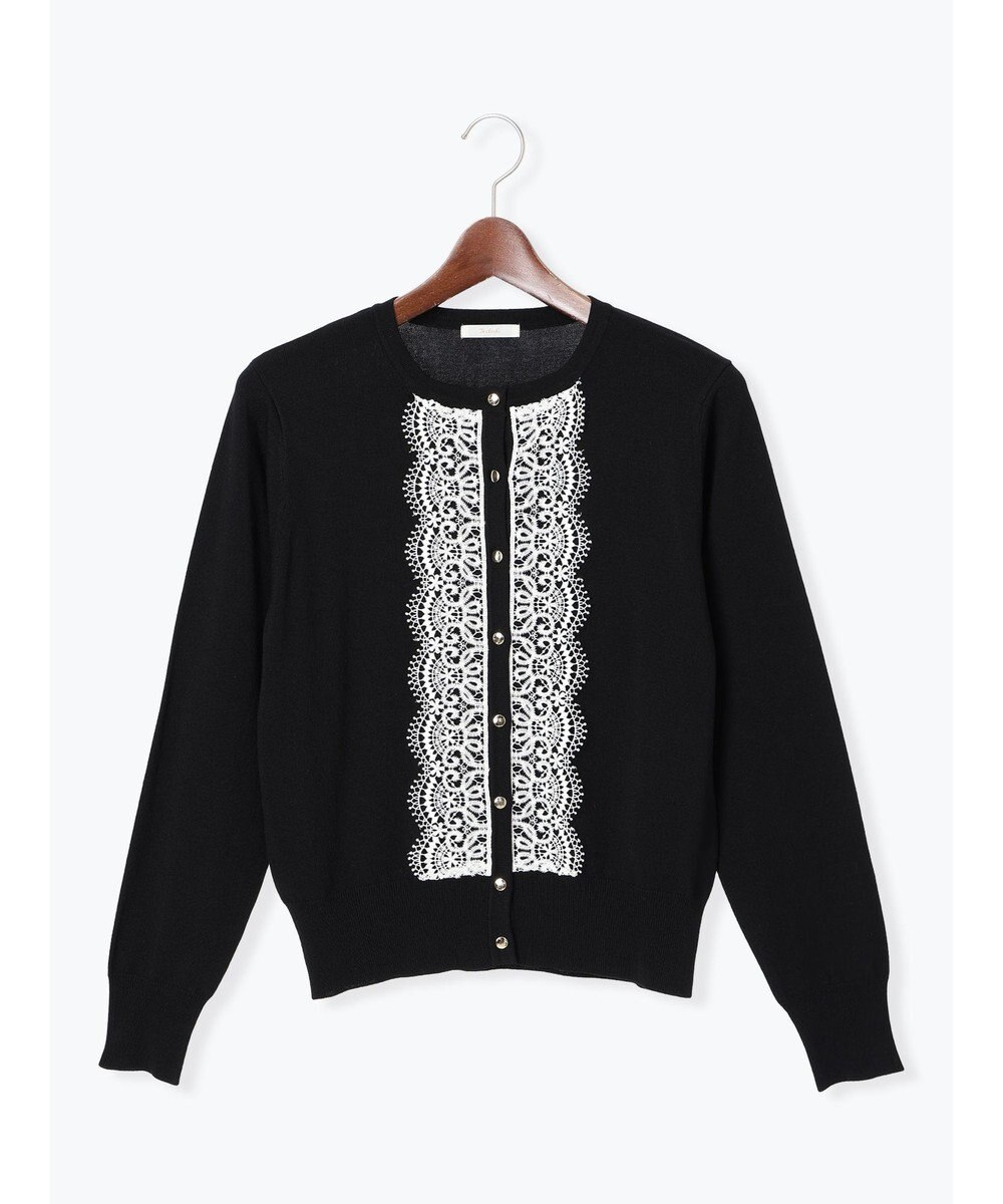 Te chichi フロントレースクルーネックカーディガン 