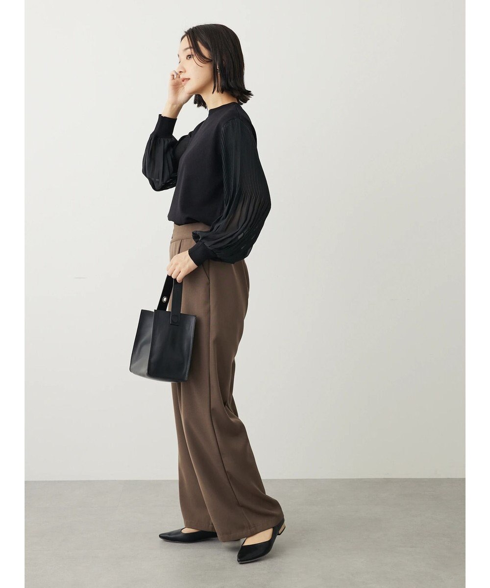 Green Parks プリーツ袖ニットプルオーバー 