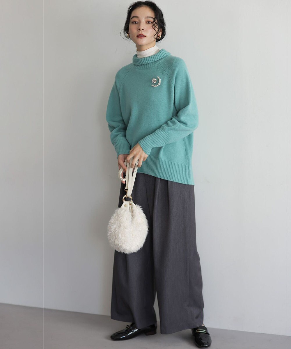 組曲 S ウールカシミヤミックス ロールネックニット 