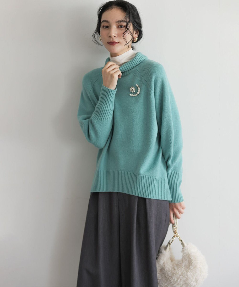 組曲 S ウールカシミヤミックス ロールネックニット 