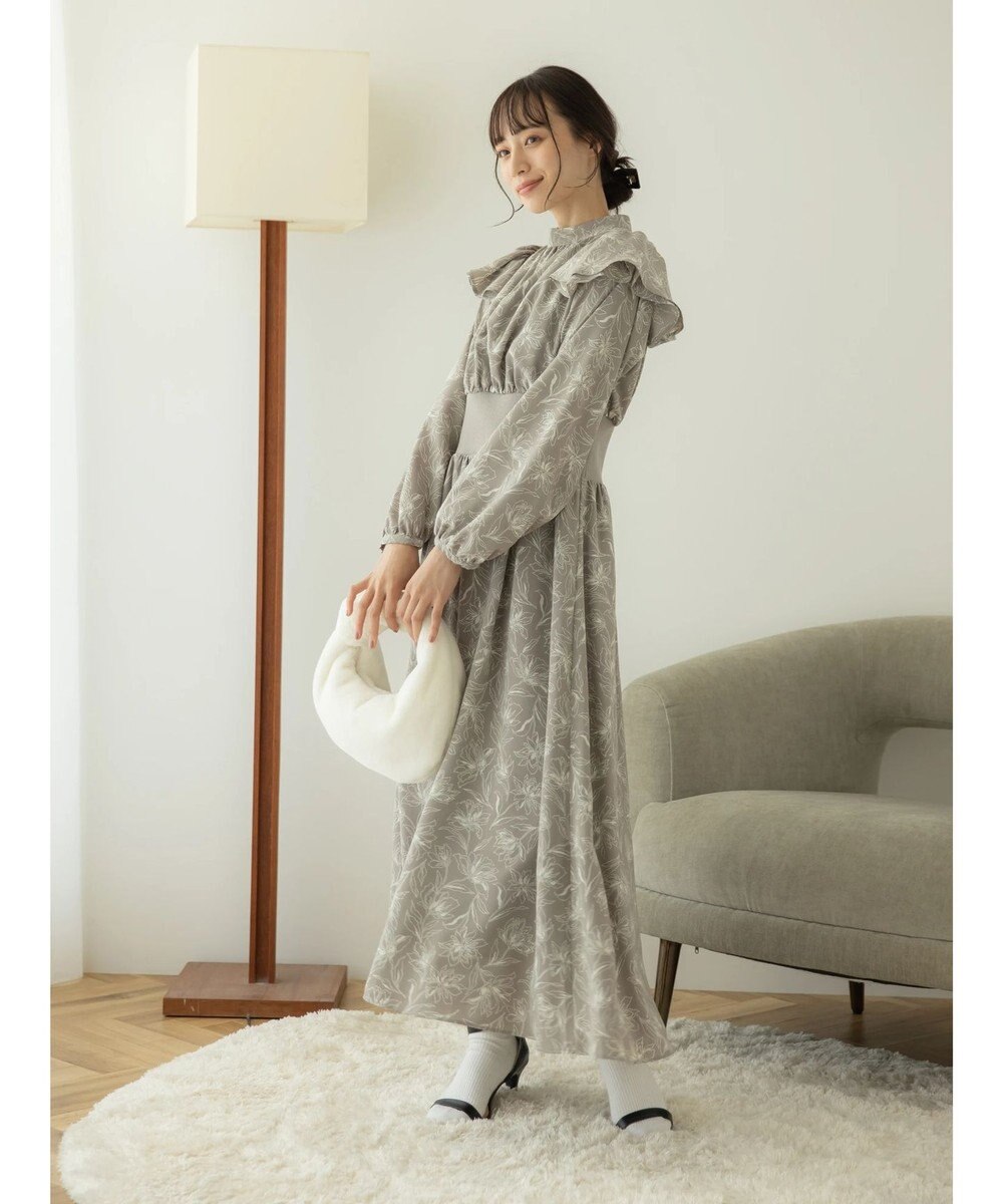 earth music&ecology リブドッキングフラワーワンピース 