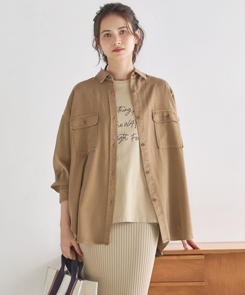 23区 L 【SLOW/一部店舗限定】ガーメントツイル 2WAY シャツ 