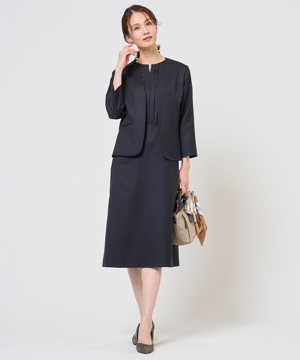 J.PRESS LADIES L OXIJEWEL ストレッチ ワンピース 