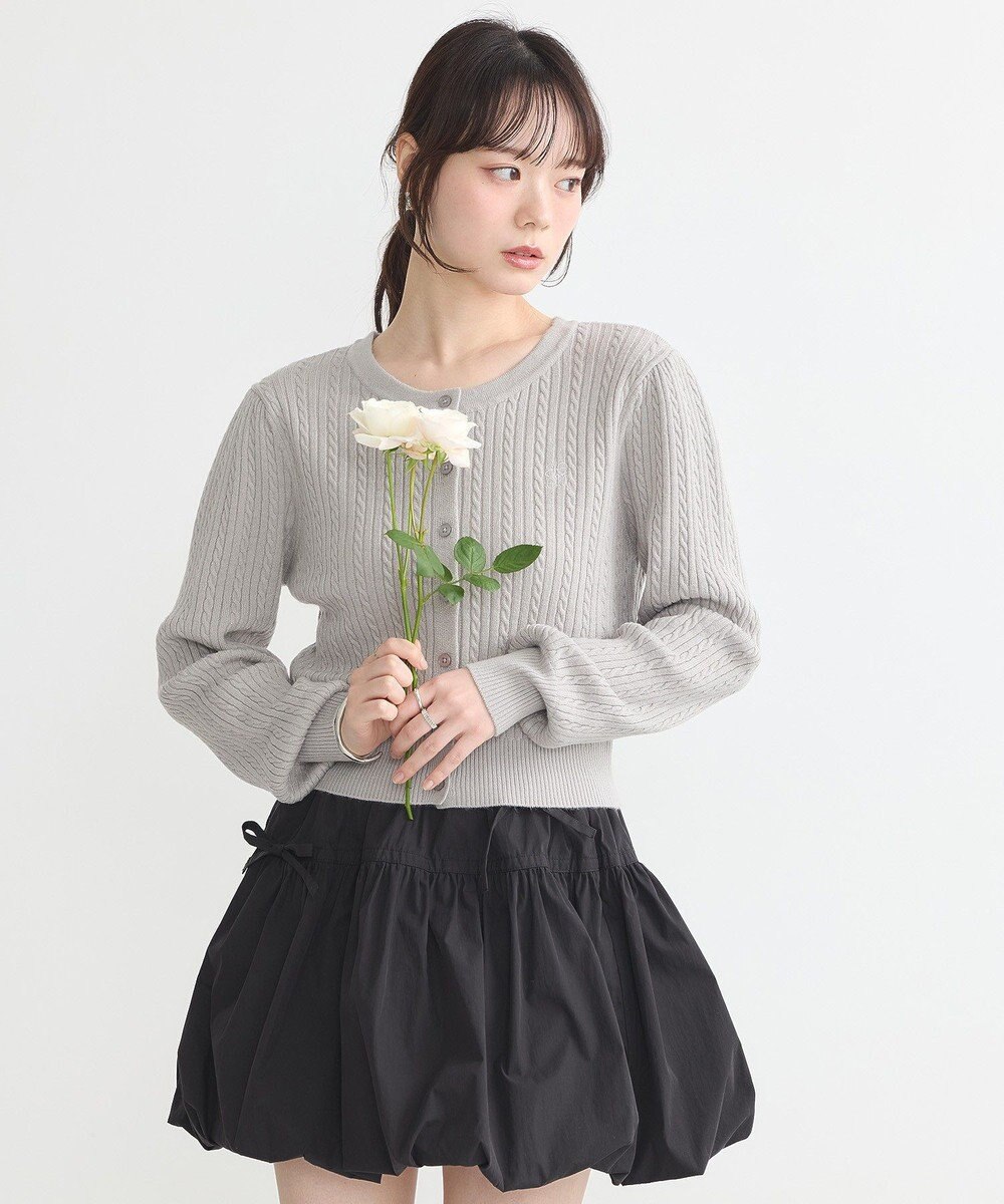 earth music&ecology ミニケーブルコンパクトカーディガン 