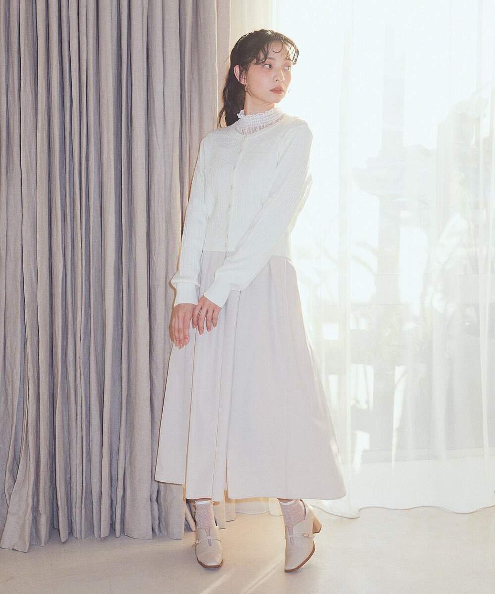 earth music&ecology ミニケーブルコンパクトカーディガン 