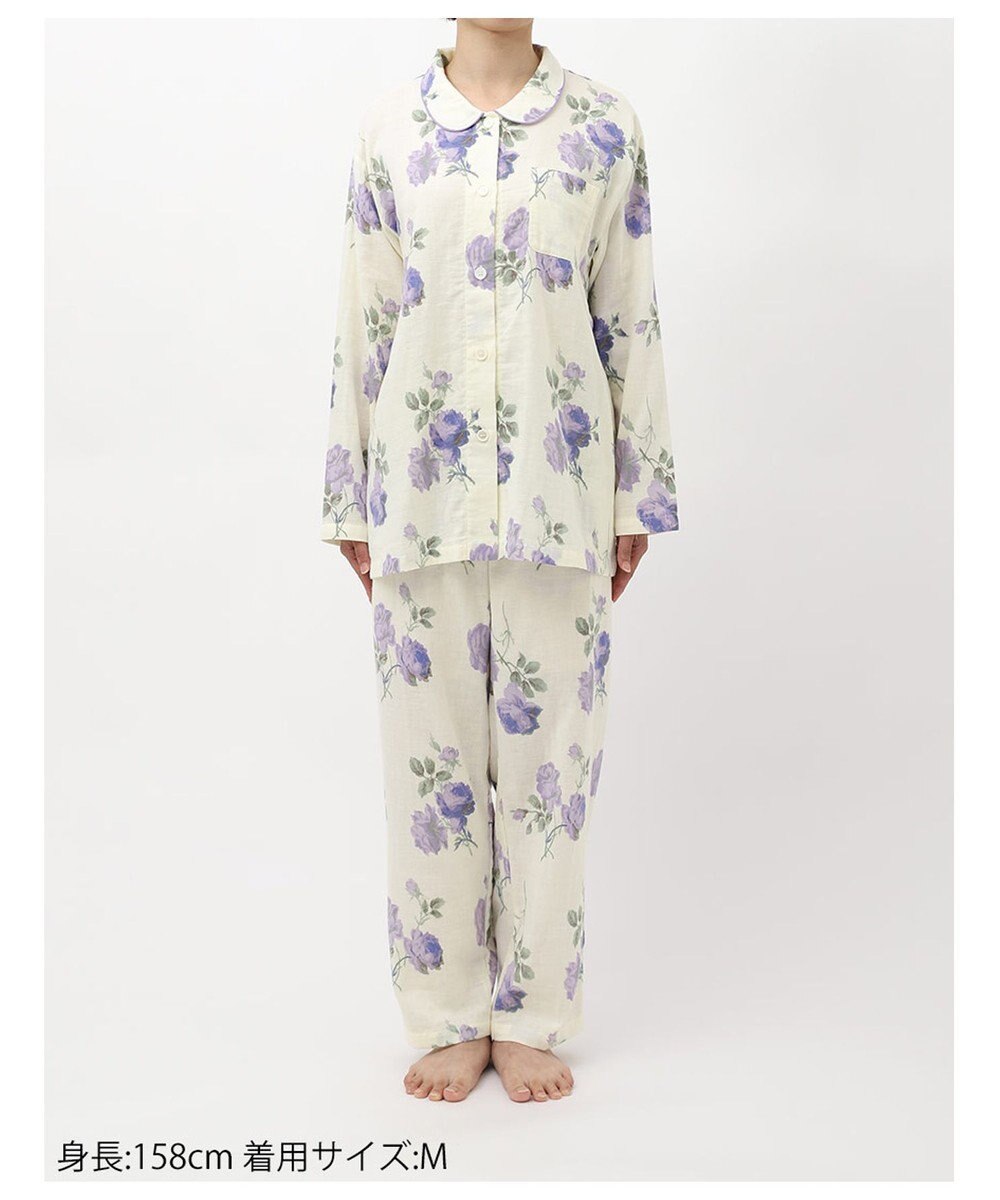 Wing パジャマ 長袖 長ズボン 綿100%(本体) 二重ガーゼ レディース EP5073 ウイング／ワコール 