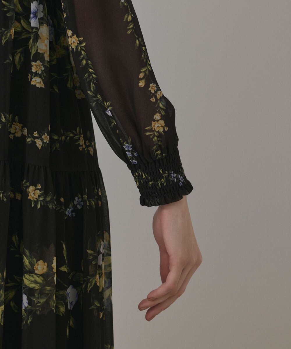 GRACE CONTINENTAL フラワープリントティアードワンピース 